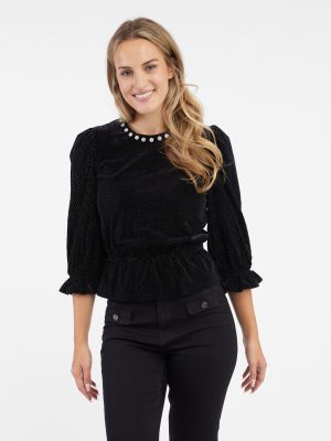 Βελούδινη μπλούζα Orsay μαύρο