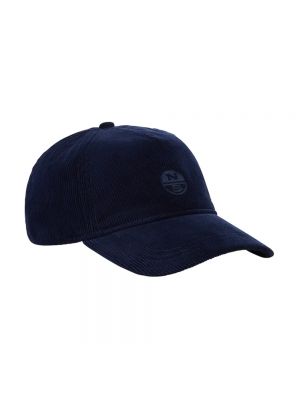 Welurowa czapka z daszkiem bawełniana North Sails niebieska