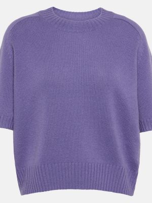Jersey de cachemir de tela jersey con estampado de cachemira Jardin Des Orangers violeta