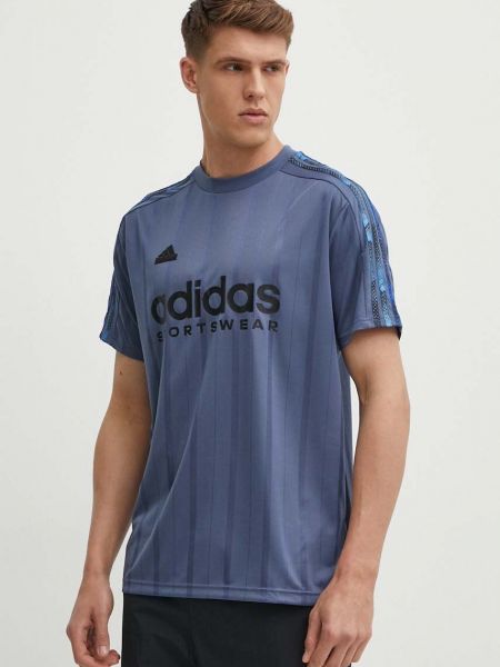 Koszulka z nadrukiem Adidas niebieska
