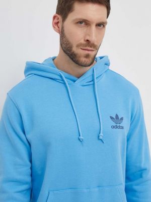 Pamut kapucnis melegítő felső Adidas Originals kék