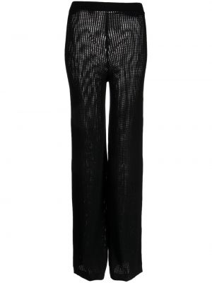 Плетени прав панталон Cynthia Rowley черно