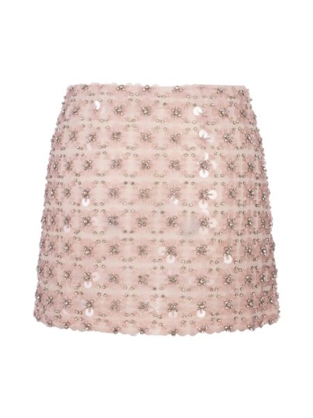 Mini spódniczka z cekinami Parosh różowa