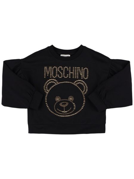 Crewneck sweatshirt i bomull för tjejer Moschino svart