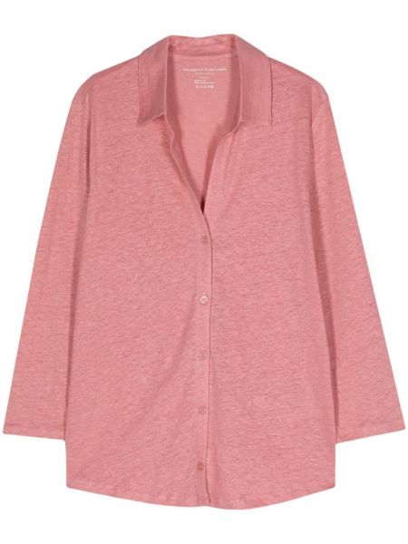 Cardigan long en lin en jersey Majestic Filatures rose