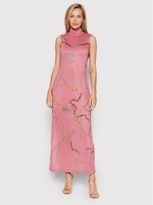 Коктейлна рокля slim Guess розово
