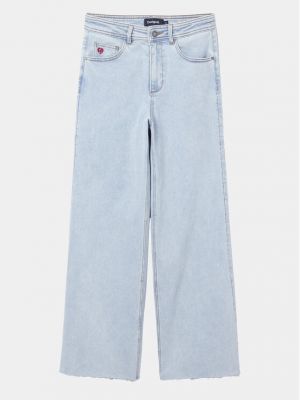 Priliehavé džínsy Desigual modrá