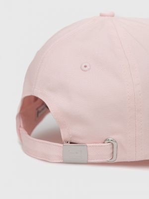 Bavlněný čepice s aplikacemi Tommy Hilfiger růžový