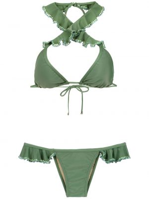 Bikini mit rüschen Amir Slama grün