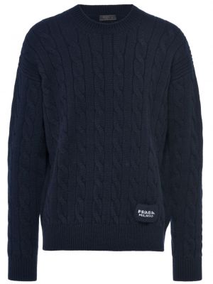 Кашмирен пуловер Prada синьо