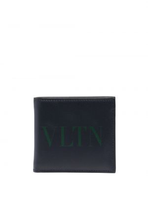 Kožená peněženka Valentino Garavani modrá