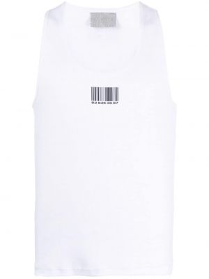 Памучна риза с принт Vtmnts бяло