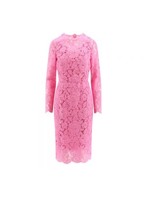 Sukienka midi z dekoltem w serek Dolce And Gabbana różowa