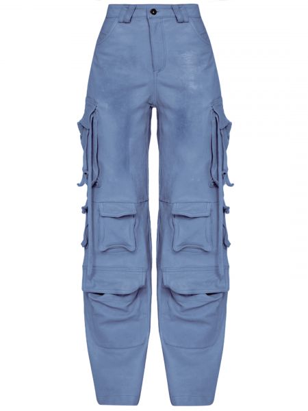 Кожаные брюки карго Salvatore Santoro синие