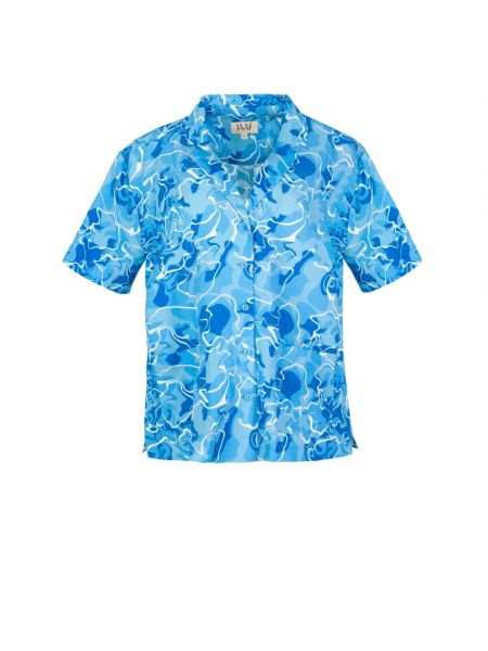 Oversize bluse mit print mit kurzen ärmeln Jaaf blau