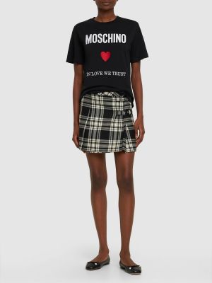 Jersey pamuk tişört Moschino siyah