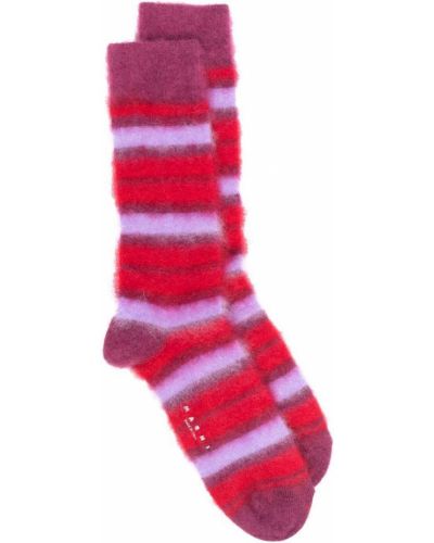 Calcetines a rayas de lana mohair Marni rojo