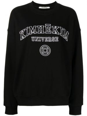 Bomull brodert sweatshirt Kimhekim svart