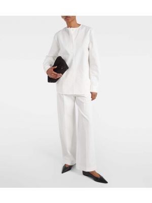 Βαμβακερή μπλούζα Toteme λευκό