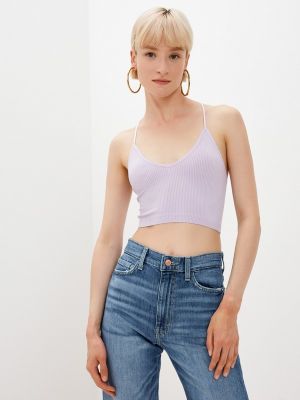Джинсовый кроп-топ Guess Jeans, фиолетовый