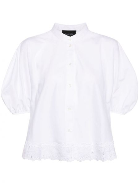 Pamučna bluza s cvjetnim printom Simone Rocha bijela