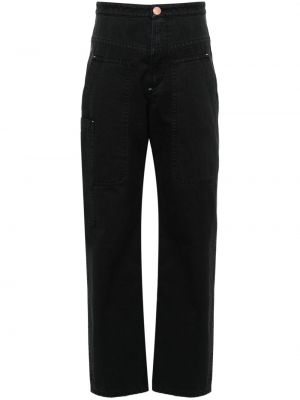 Rovné kalhoty Marant Etoile černé