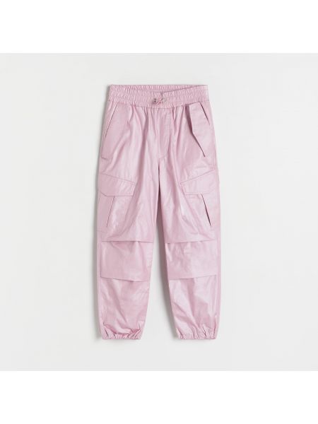 Spodnie cargo z kieszeniami Reserved różowe