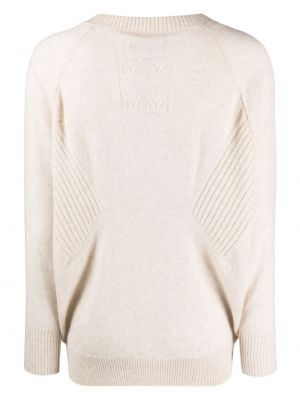 Kašmírový svetr s výstřihem do v Max & Moi béžový
