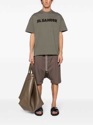 T-shirt en coton à imprimé Jil Sander vert