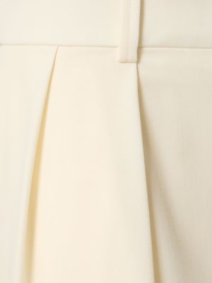 Plisované vlněné kalhoty s nízkým pasem Wardrobe.nyc bílé