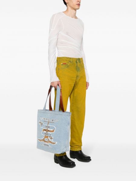 Shopper kabelka s oděrkami Y/project modrá