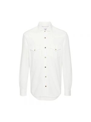 Koszula bawełniana Brunello Cucinelli biała