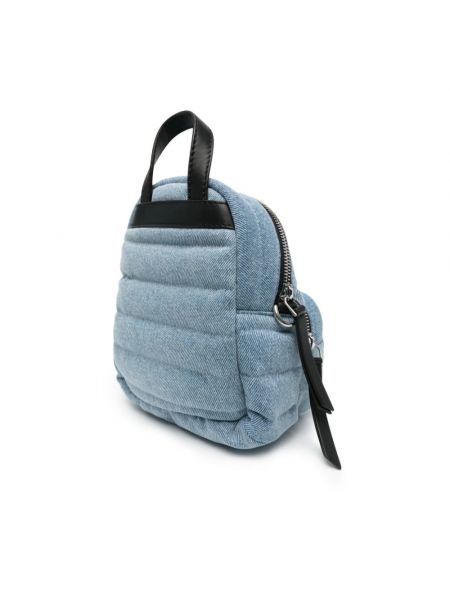 Pikowana nylonowa torba na ramię Moncler niebieska