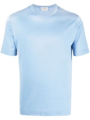 T-shirt i stickad John Smedley blå