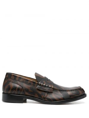 Leopardmønstret skinn loafers med print College svart