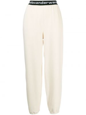 Спортни панталони от рипсено кадифе Alexander Wang бяло