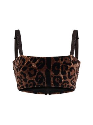 Leopardí top s potiskem Dolce & Gabbana