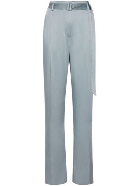 Saténové rovné kalhoty Lapointe modré