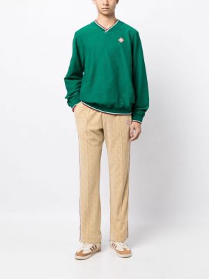 Sweter z dekoltem w serek Casablanca zielony