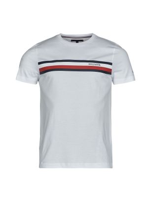 Pruhované tričko s krátkými rukávy Tommy Hilfiger bílé