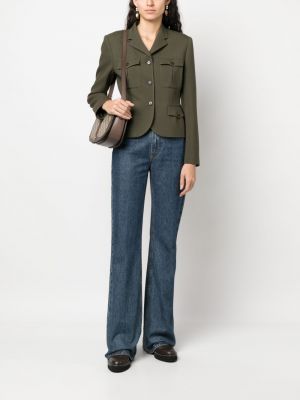 Siidist villased kitsad jakk Ralph Lauren Collection roheline