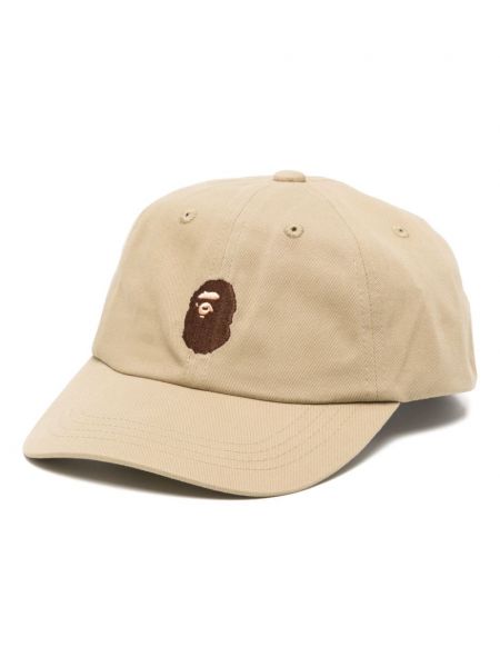 Puuvilla brodeerattu lippalakki A Bathing Ape® ruskea