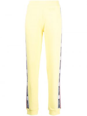 Спортни панталони от джърси Moschino жълто