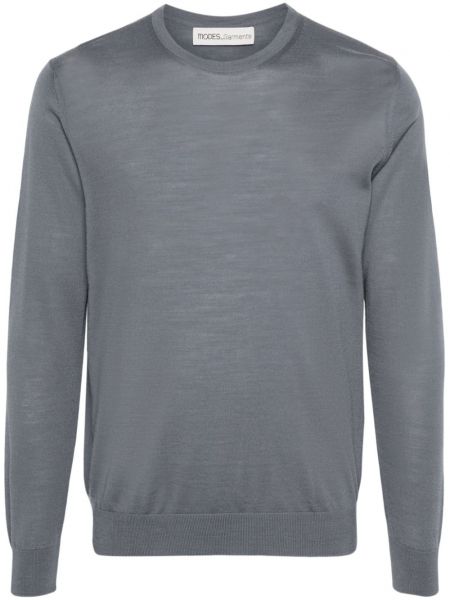 Вълнен дълъг пуловер от мерино вълна Modes Garments сиво