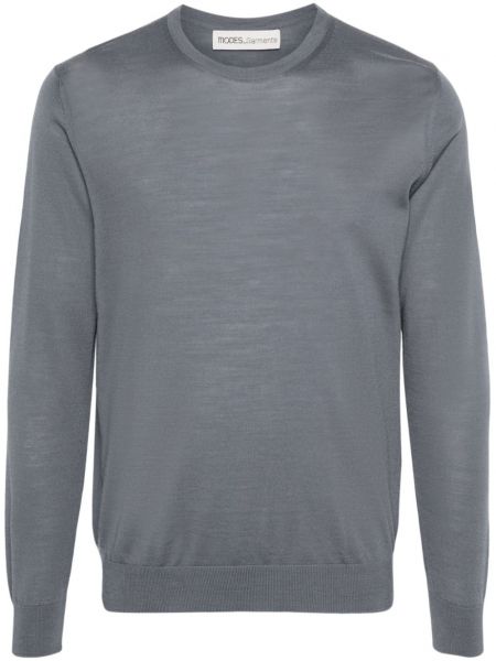 Merinowolle woll langer pullover Modes Garments grau