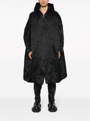 Mantel mit reißverschluss mit kapuze Rick Owens schwarz