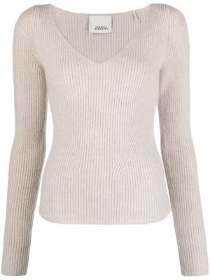 Пуловер с v-образно деколте Isabel Marant бежово