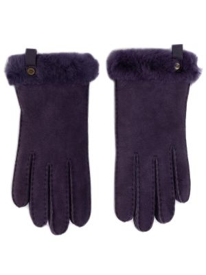 Rękawiczki skórzane Ugg fioletowe