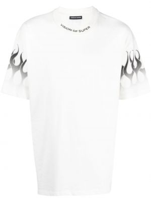 Памучна тениска с принт Vision Of Super бяло