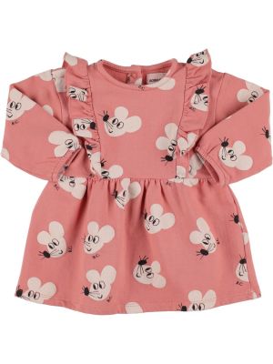 Trykt bomull dress for jenter Bobo Choses rosa